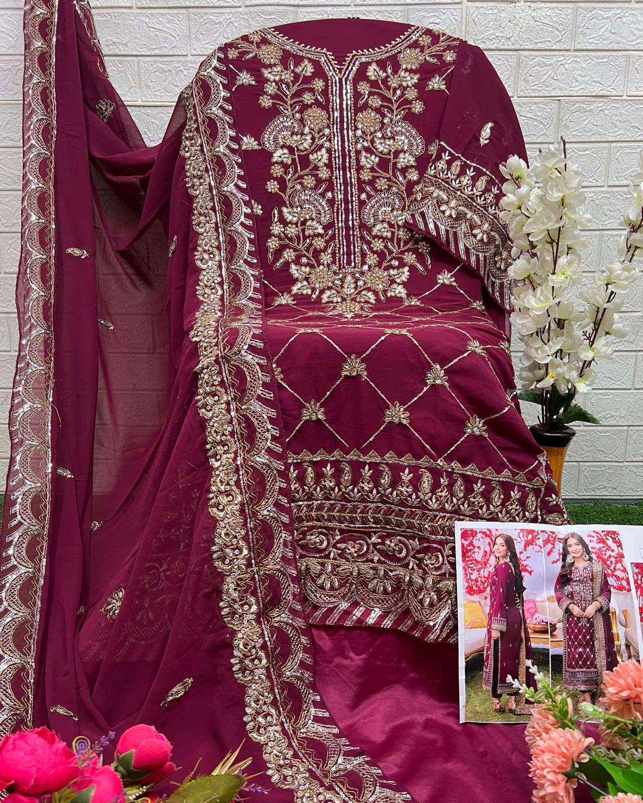 AL Khushbu DNO 6024 Georgette salwar kameez wholesale price (3 pcs catalog )