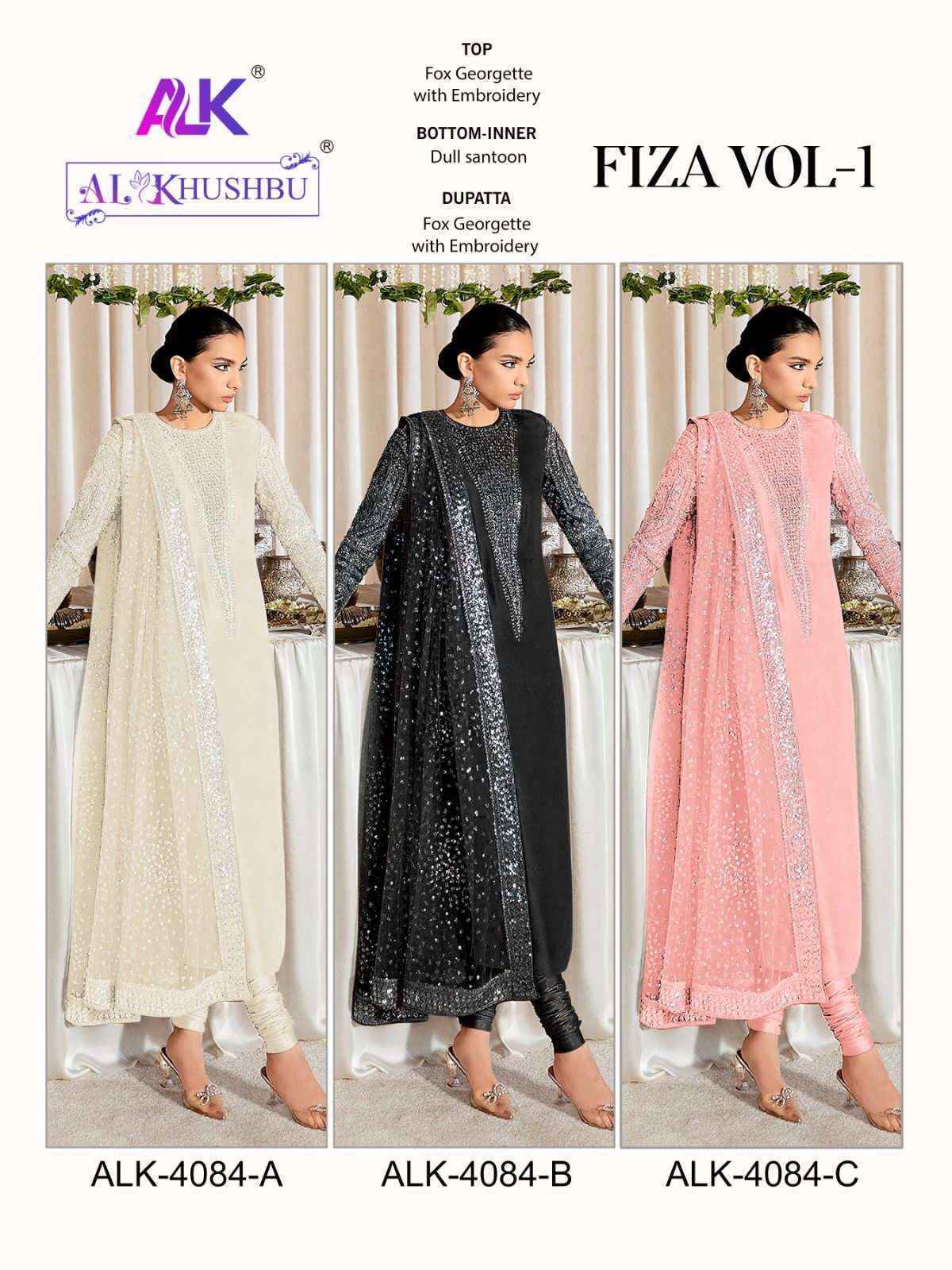 Al Khushbu Fiza Vol 1 Georgette Salwar Kameez Wholesale Price ( 3 Pcs Catalog )