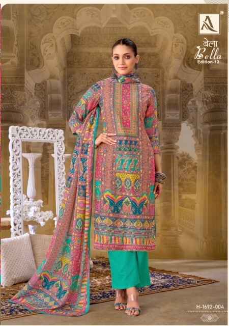 Alok Bella Edition 12 Muslin Salwar Kameez Wholesale Price ( 6 Pcs Catalog )