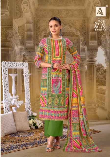 Alok Bella Edition 12 Muslin Salwar Kameez Wholesale Price ( 6 Pcs Catalog )