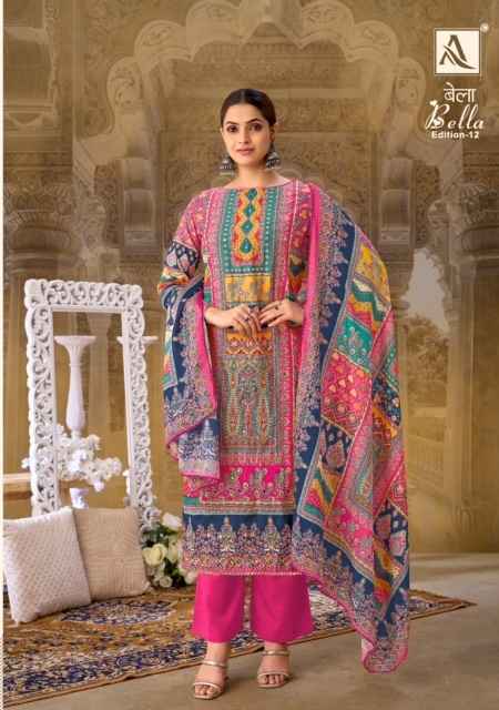 Alok Bella Edition 12 Muslin Salwar Kameez Wholesale Price ( 6 Pcs Catalog )