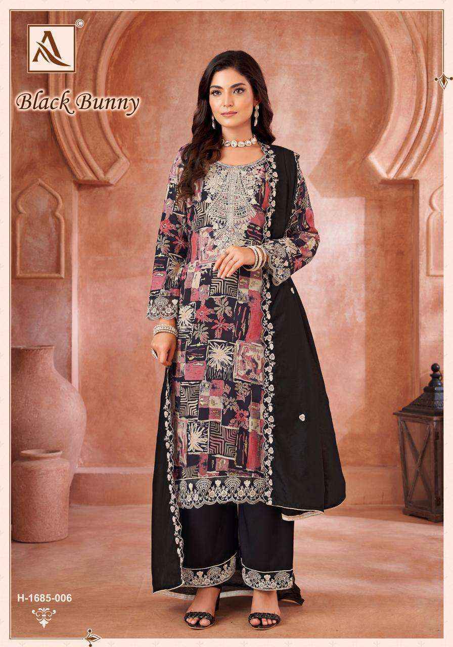 Alok Black Bunny Viscouse salwar kameez wholesale price (6 pcs catalog )