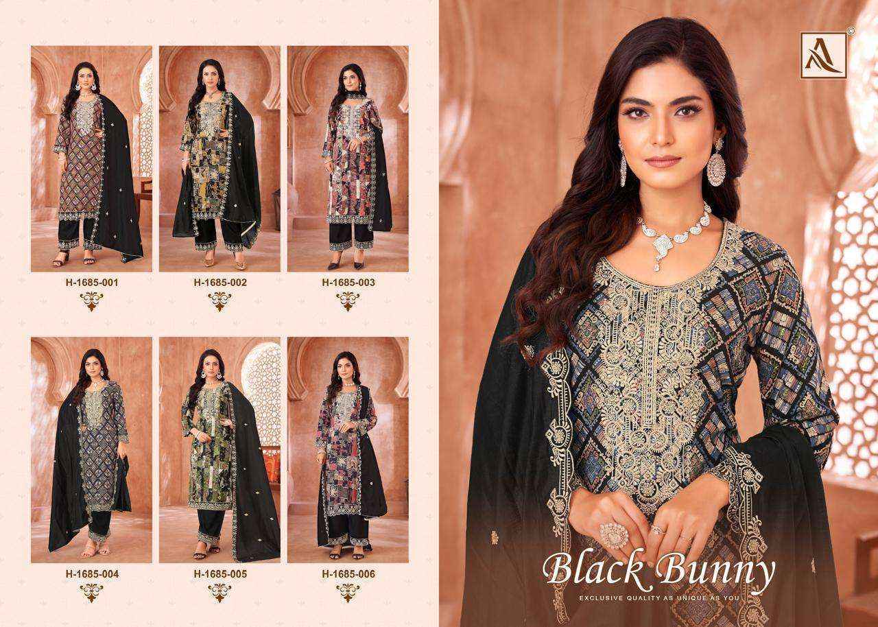 Alok Black Bunny Viscouse salwar kameez wholesale price (6 pcs catalog )