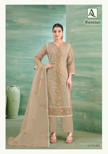 Alok Russian Cotton Salwar Kameez Wholesale Price (4 Pcs Catalog )