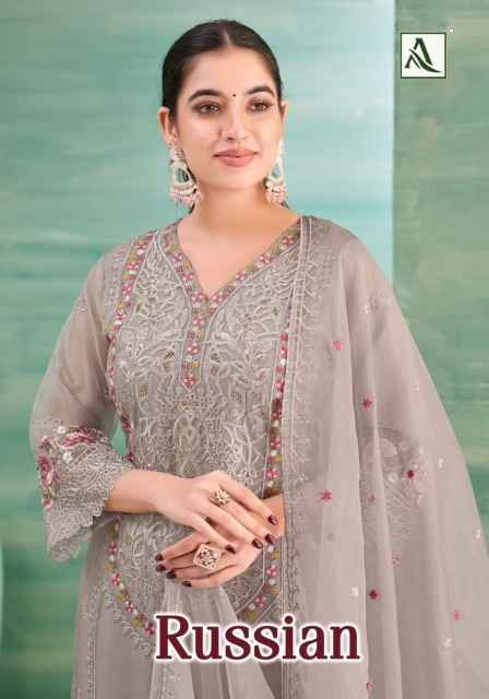 Alok Russian Cotton Salwar Kameez Wholesale Price (4 Pcs Catalog )