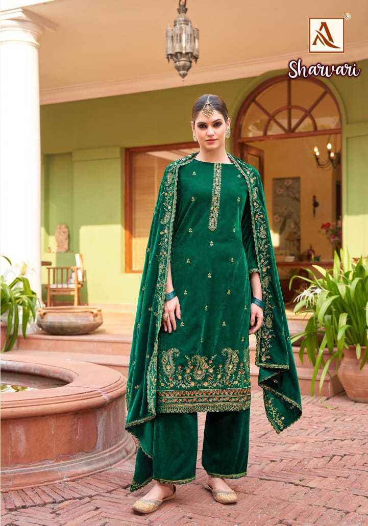 Alok Sharvari Velvet Wholesale Ladies Salwar Kameez ( 4 Pcs Catalogue )
