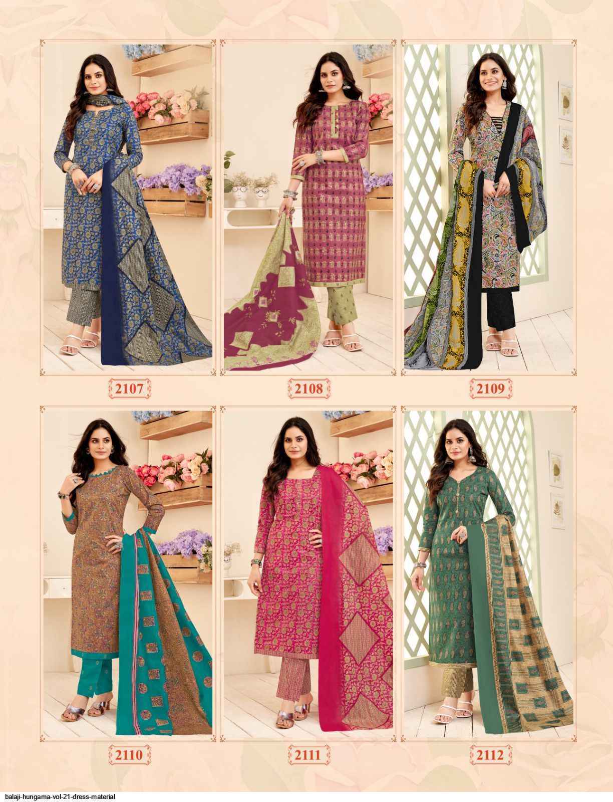 Balaji Cotton Hangama Vol 21 Wholesale Cotton Dress Material ( 12 pcs Catalogue )