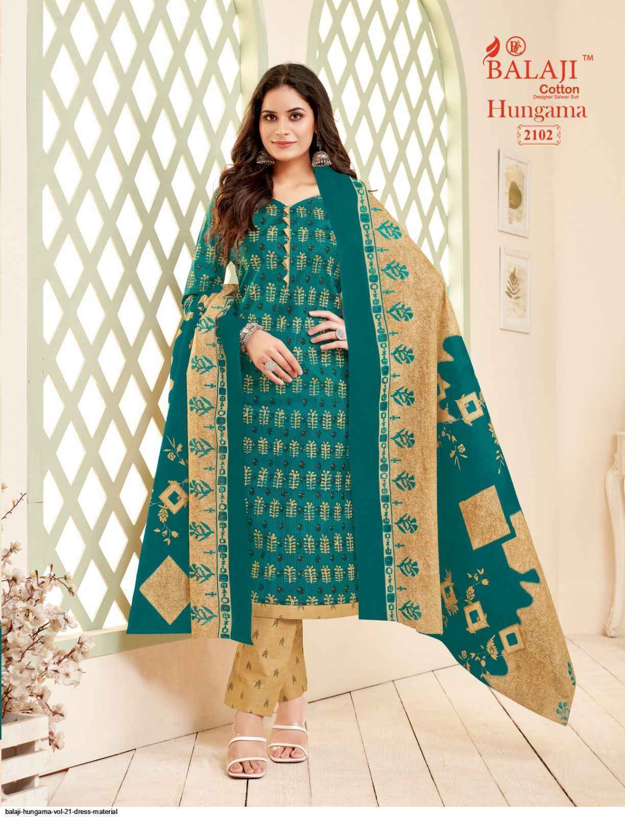 Balaji Cotton Hangama Vol 21 Wholesale Cotton Dress Material ( 12 pcs Catalogue )