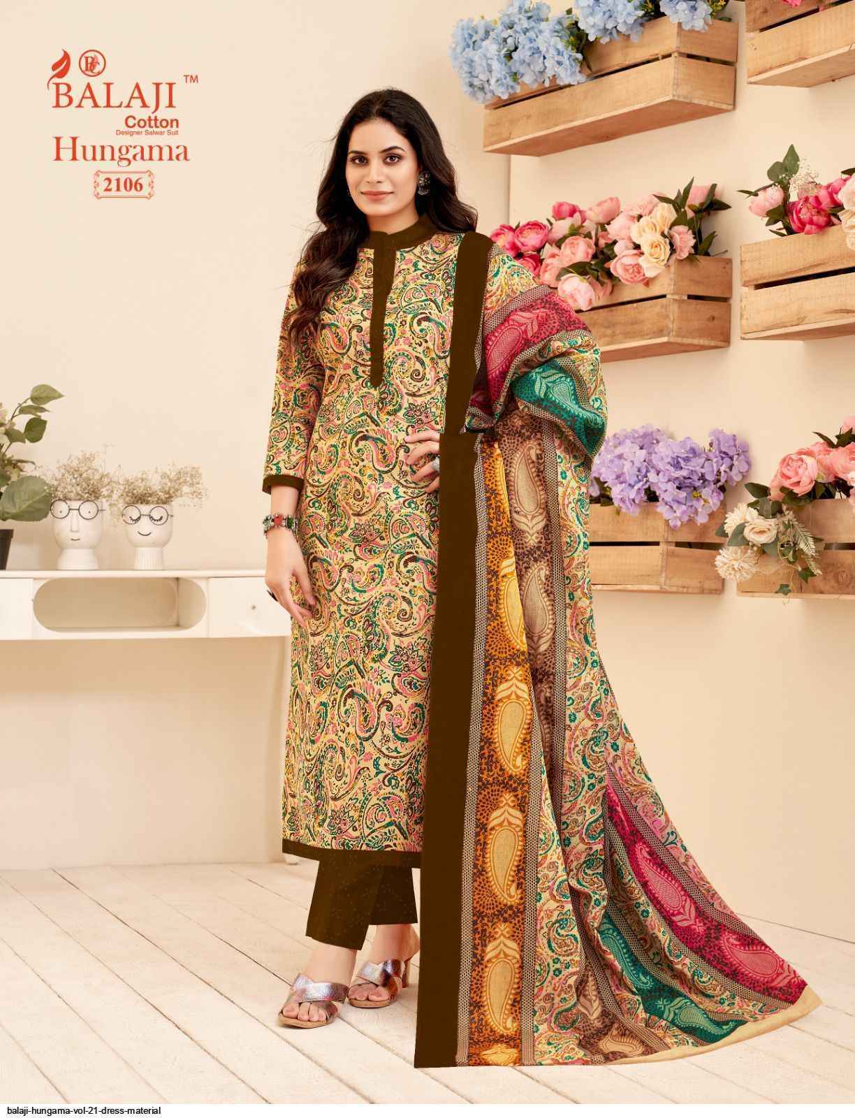 Balaji Cotton Hangama Vol 21 Wholesale Cotton Dress Material ( 12 pcs Catalogue )
