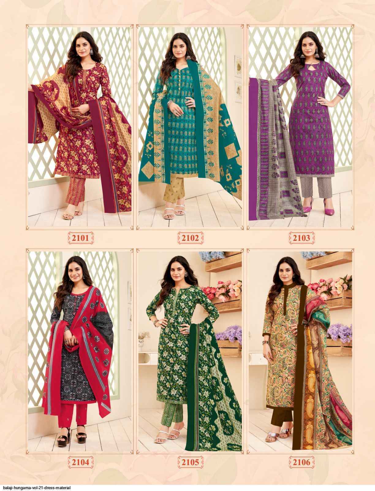 Balaji Cotton Hangama Vol 21 Wholesale Cotton Dress Material ( 12 pcs Catalogue )