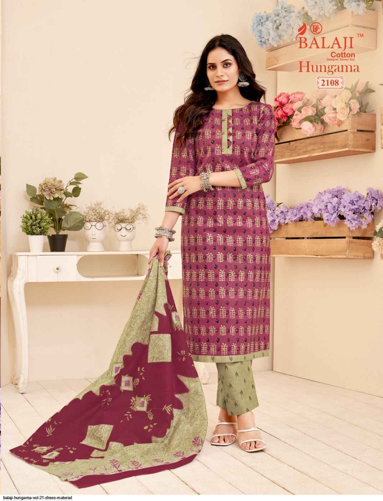 Balaji Cotton Hangama Vol 21 Wholesale Cotton Dress Material ( 12 pcs Catalogue )