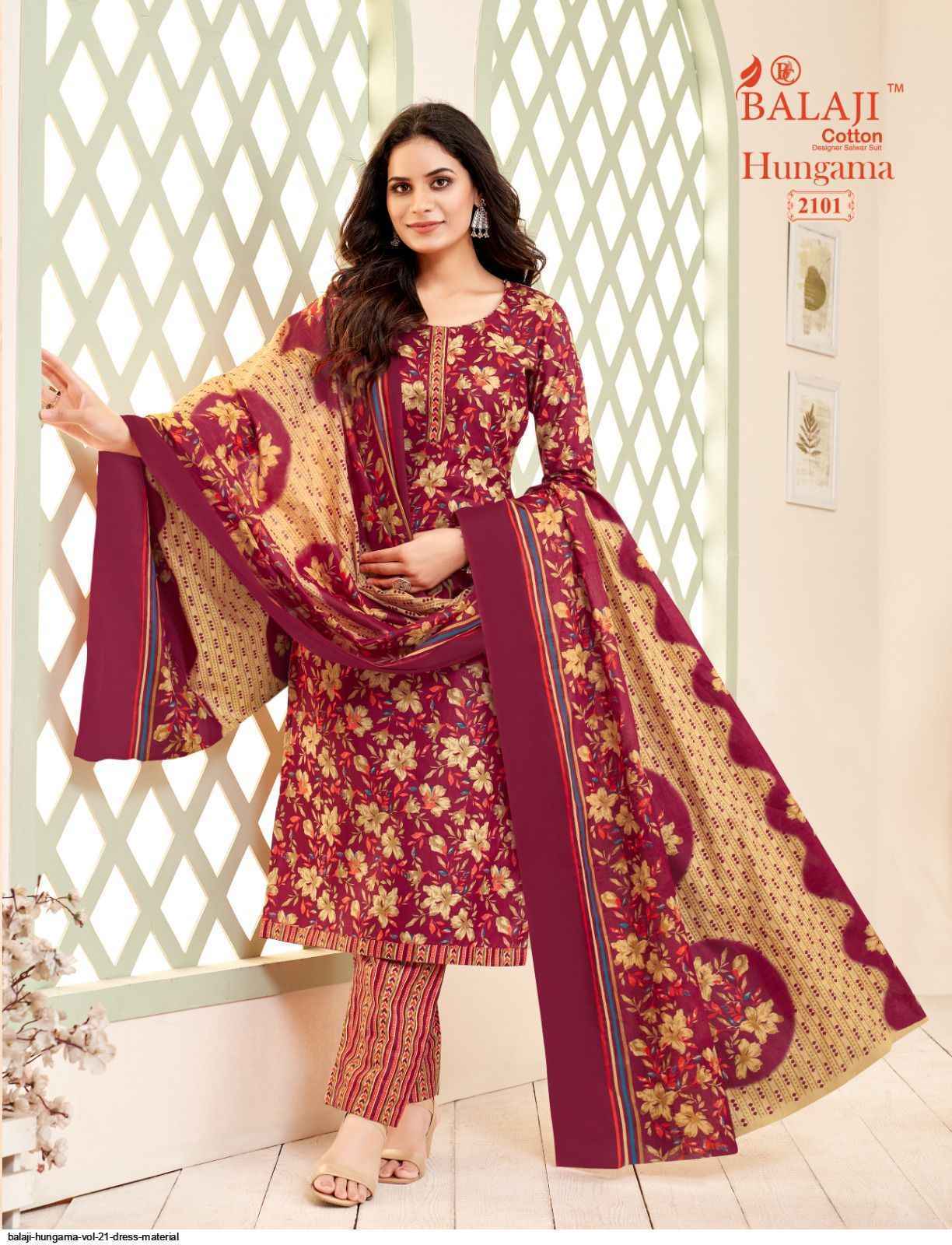 Balaji Cotton Hangama Vol 21 Wholesale Cotton Dress Material ( 12 pcs Catalogue )