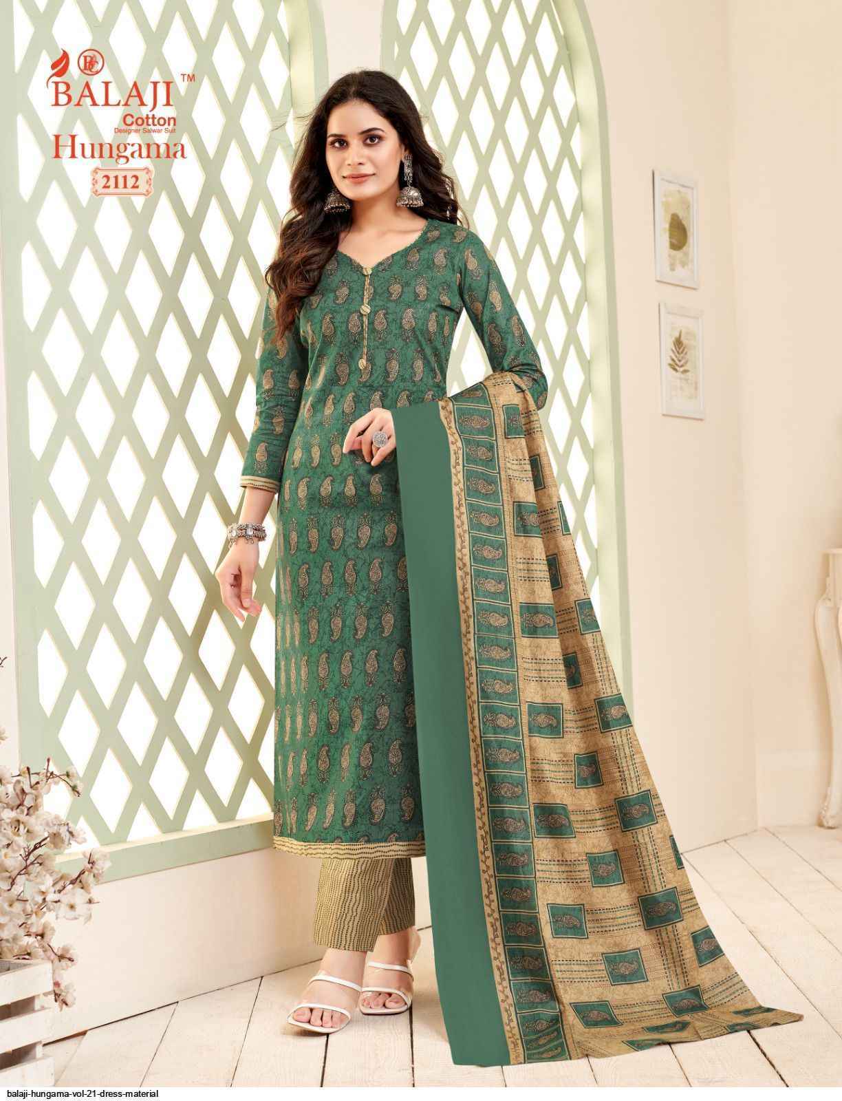 Balaji Cotton Hangama Vol 21 Wholesale Cotton Dress Material ( 12 pcs Catalogue )