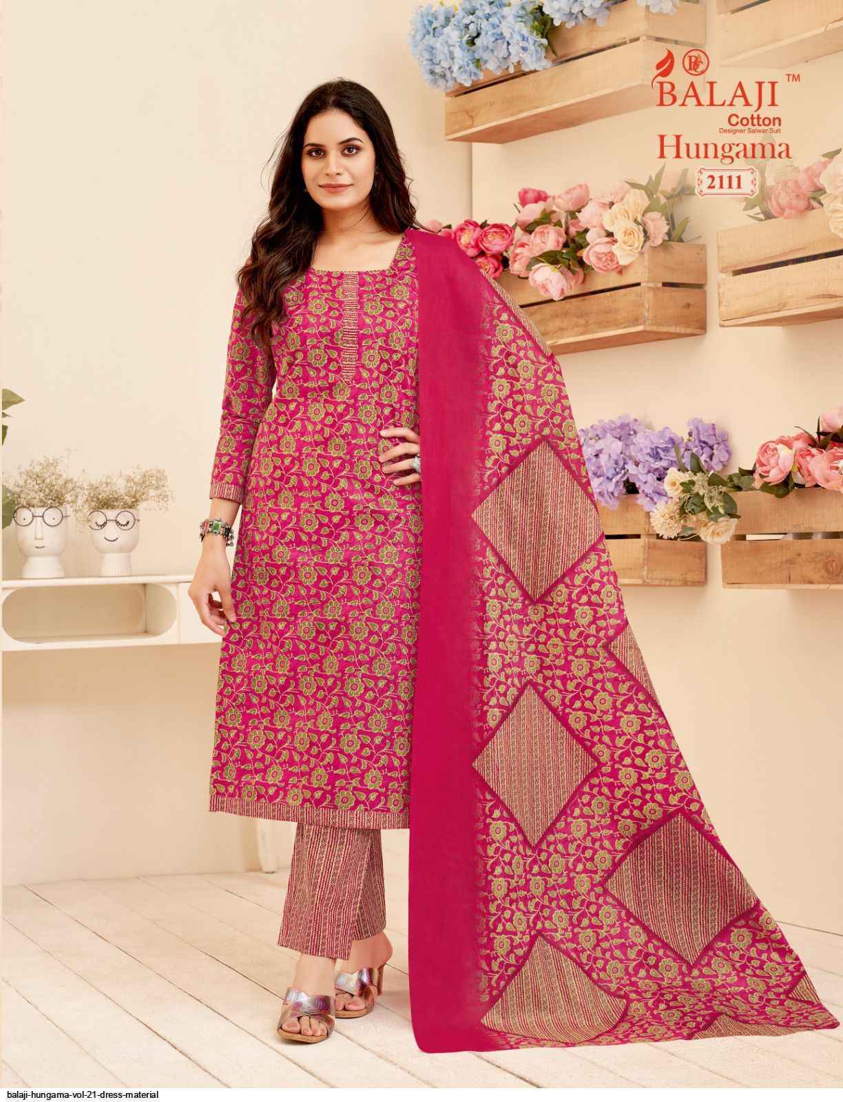 Balaji Cotton Hangama Vol 21 Wholesale Cotton Dress Material ( 12 pcs Catalogue )
