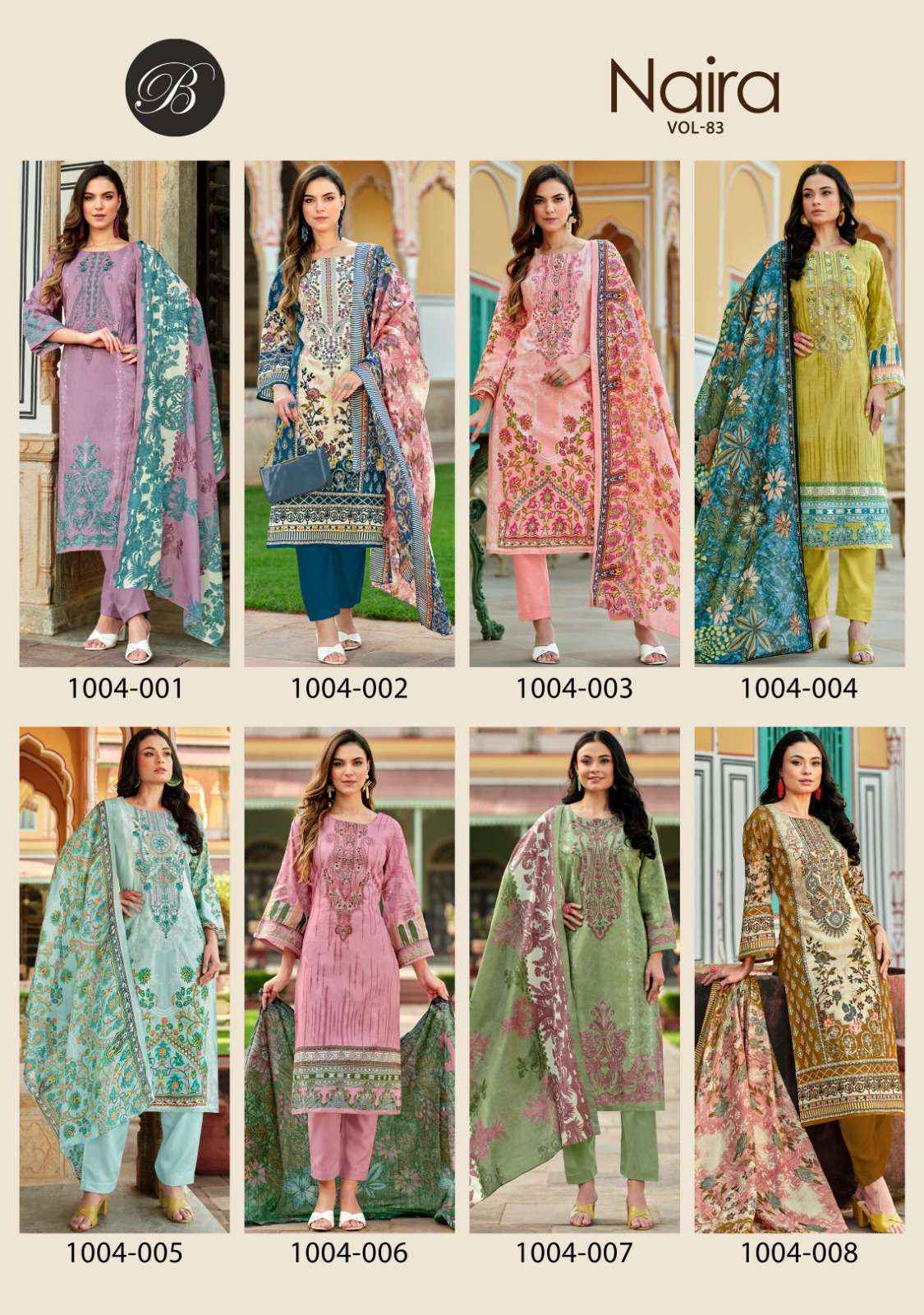 Belliza Naira Vol 83 Cotton Salwar Kameez At Wholesale Price ( 8 pcs Catalog )