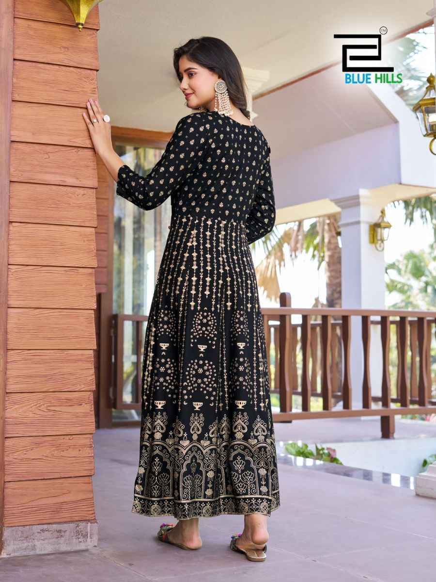 Blue Hills Pushpa 2 Rayon Anarkali Gown Latest Catalog ( 8 pcs Catalogue )