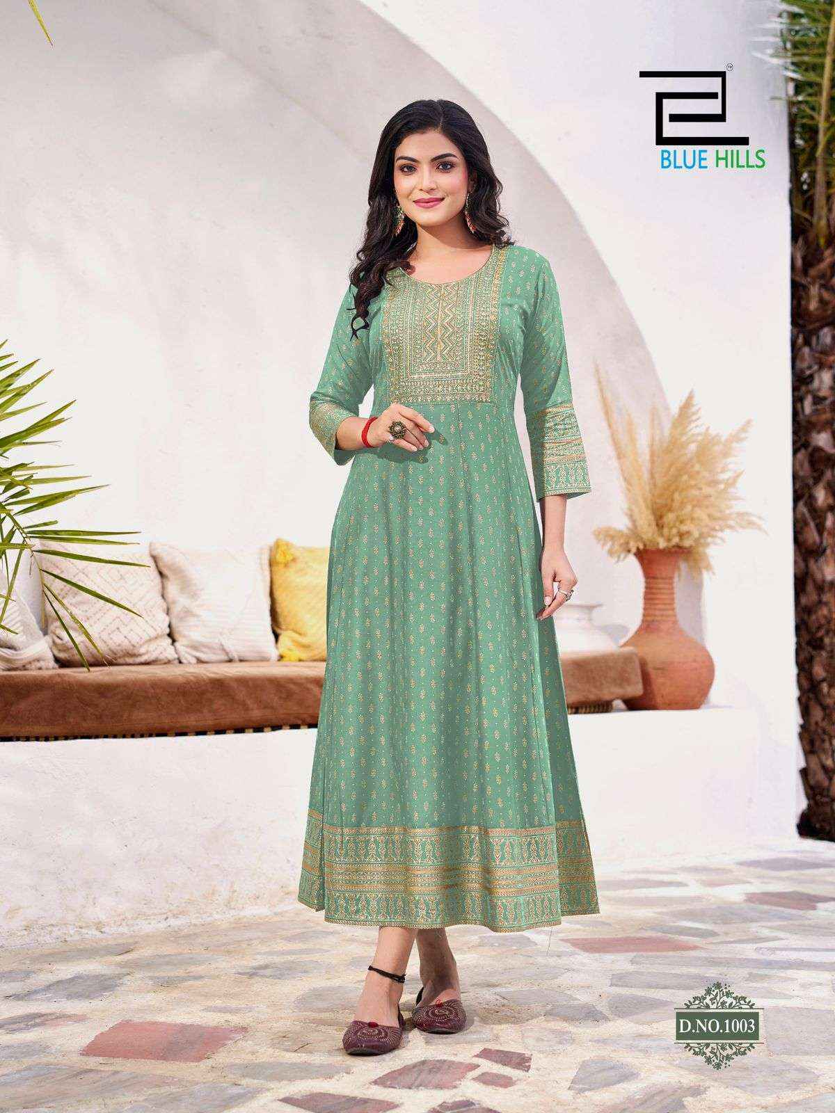 Blue Hills Yashika Anarkali Kurti Gown Suits Wholesale Price ( 10 Pcs Catalogue )