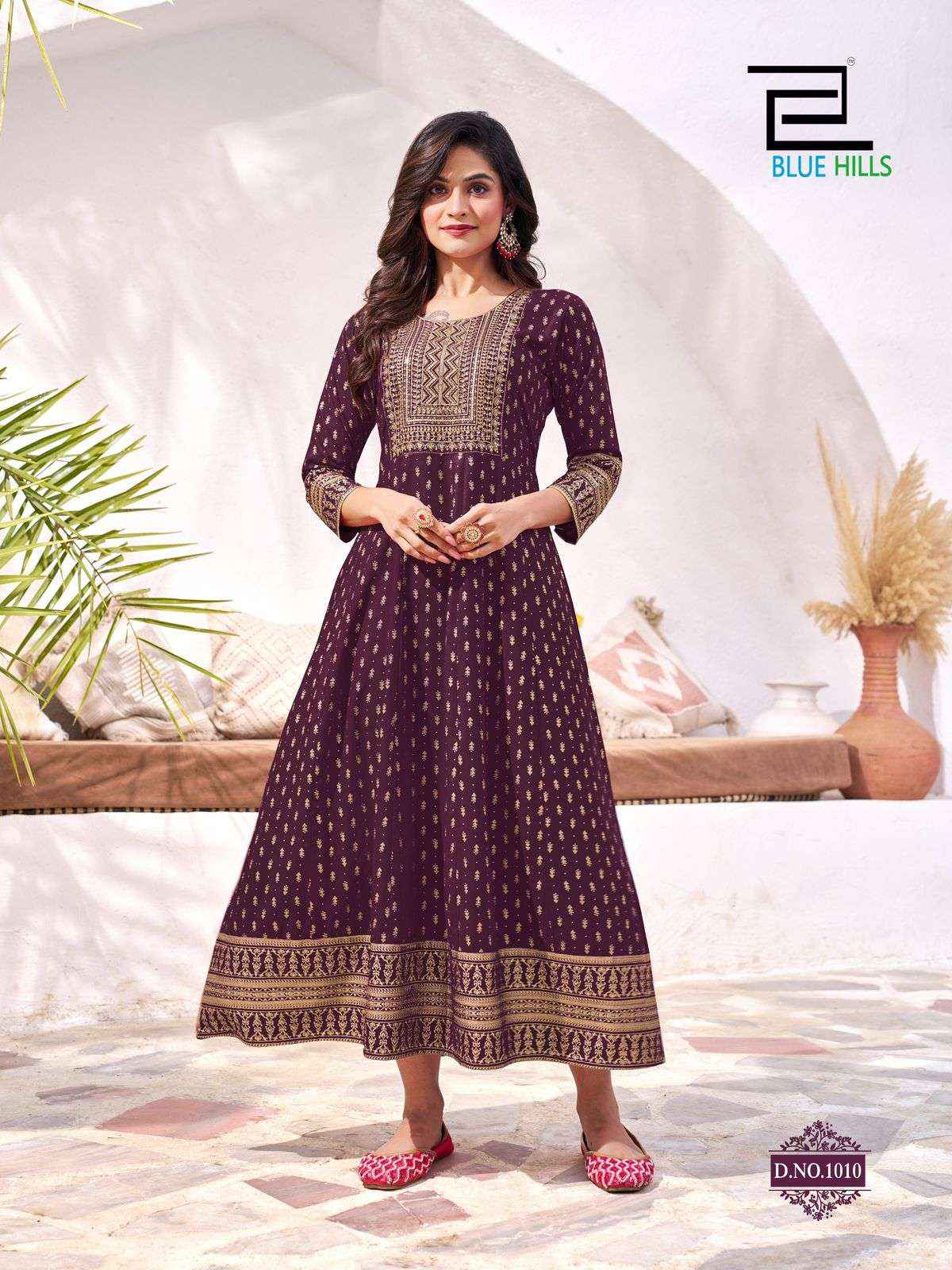 Blue Hills Yashika Anarkali Kurti Gown Suits Wholesale Price ( 10 Pcs Catalogue )