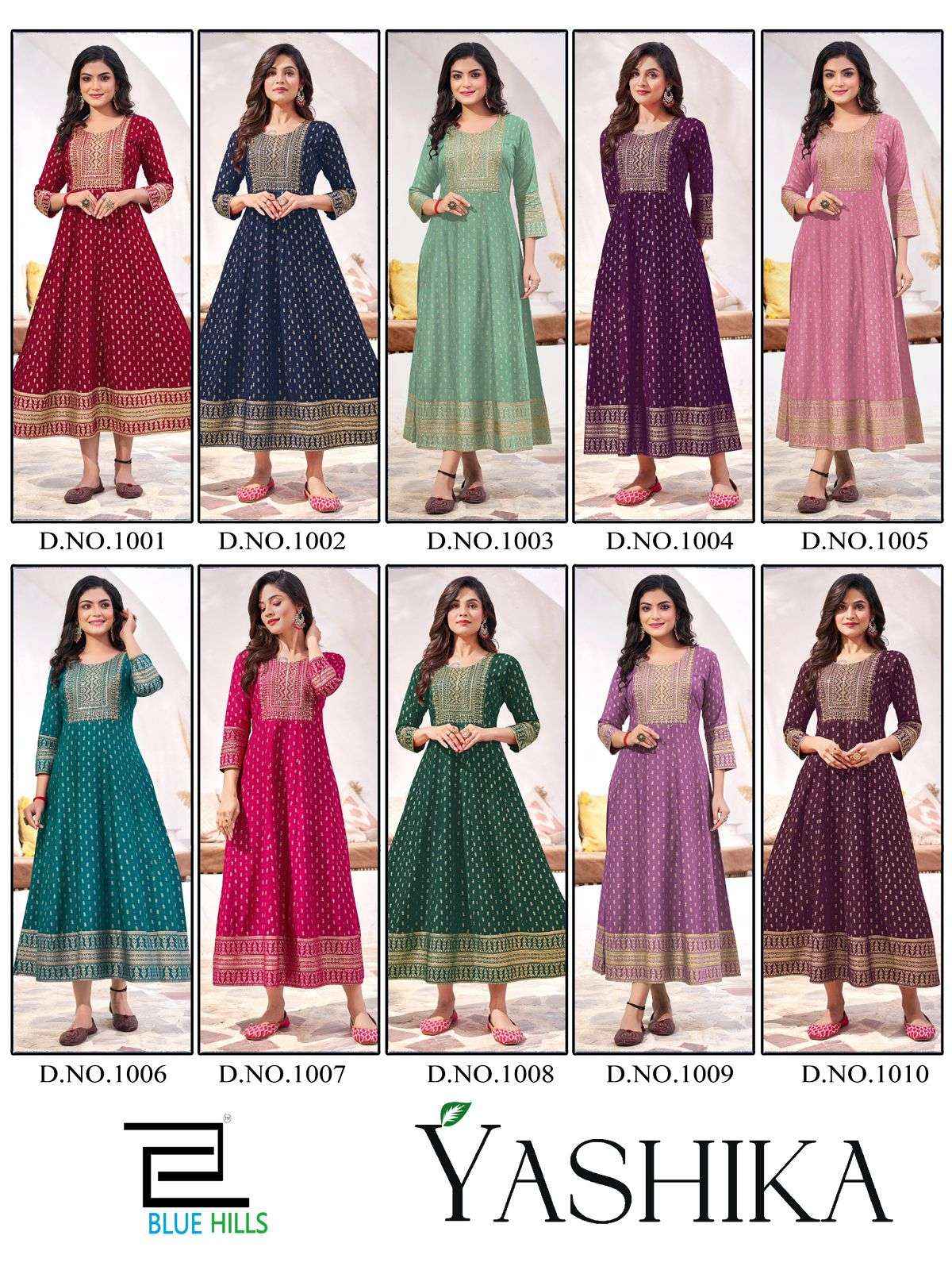 Blue Hills Yashika Anarkali Kurti Gown Suits Wholesale Price ( 10 Pcs Catalogue )