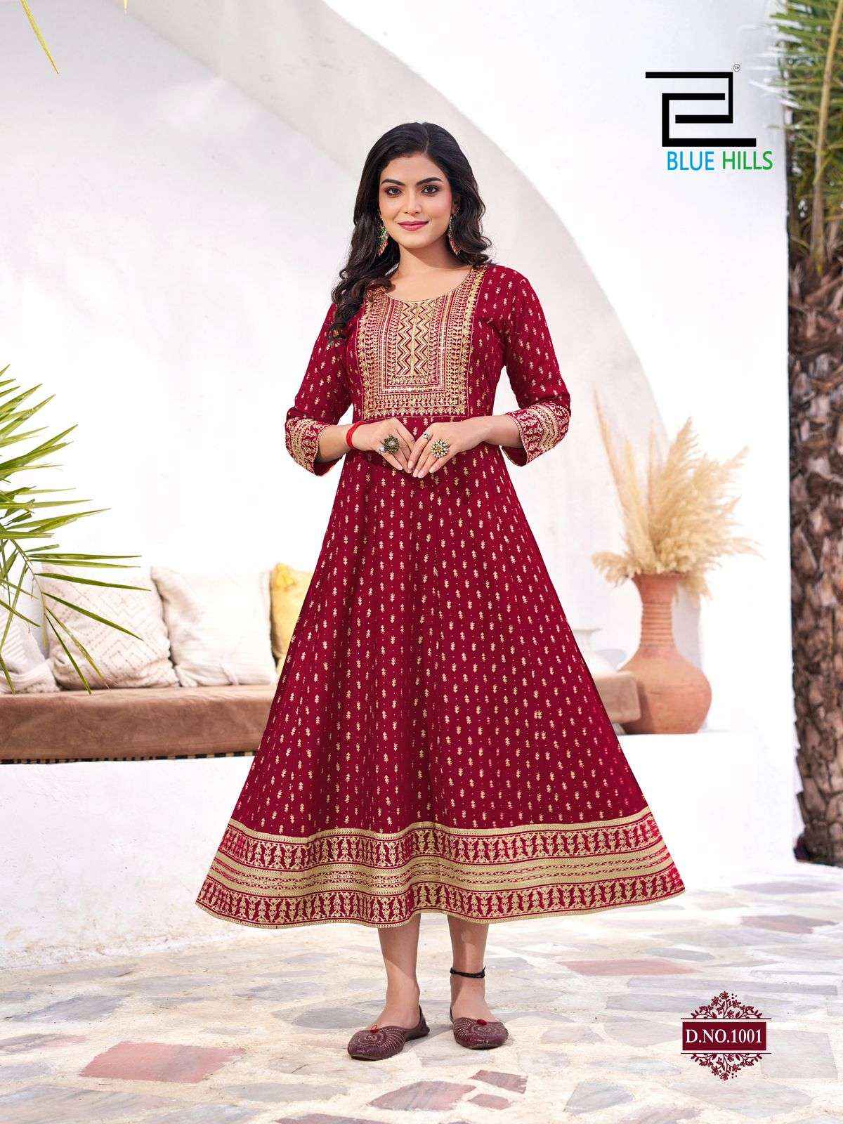 Blue Hills Yashika Anarkali Kurti Gown Suits Wholesale Price ( 10 Pcs Catalogue )