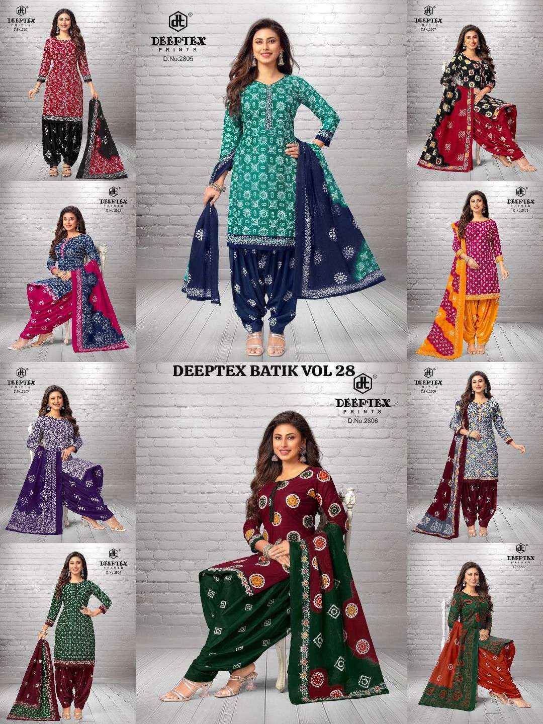 Deeptex Batik Plus Vol 28 Wholesale Cotton Dress Material (10 pcs Catalogue )