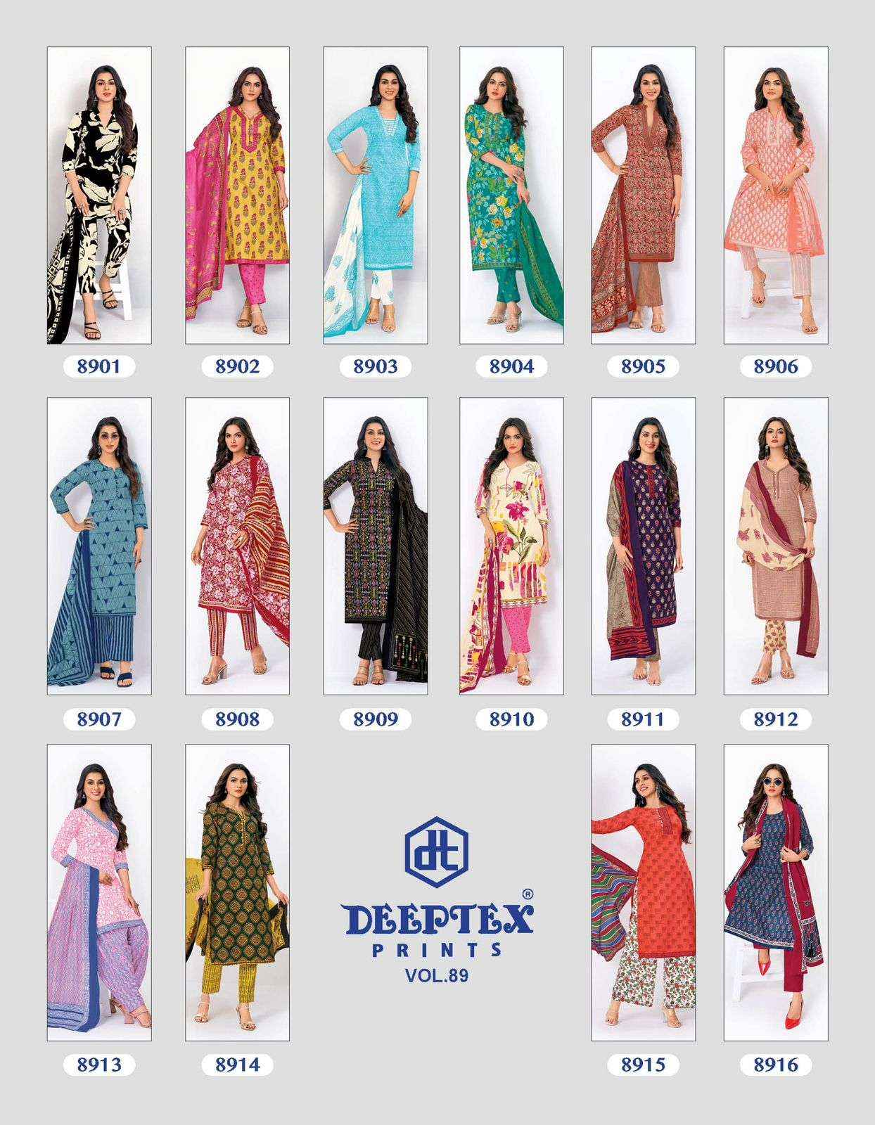 Deeptex Prints Miss India Vol 89 Pure Cotton Dress Material ( 16 Pcs Catalogue )
