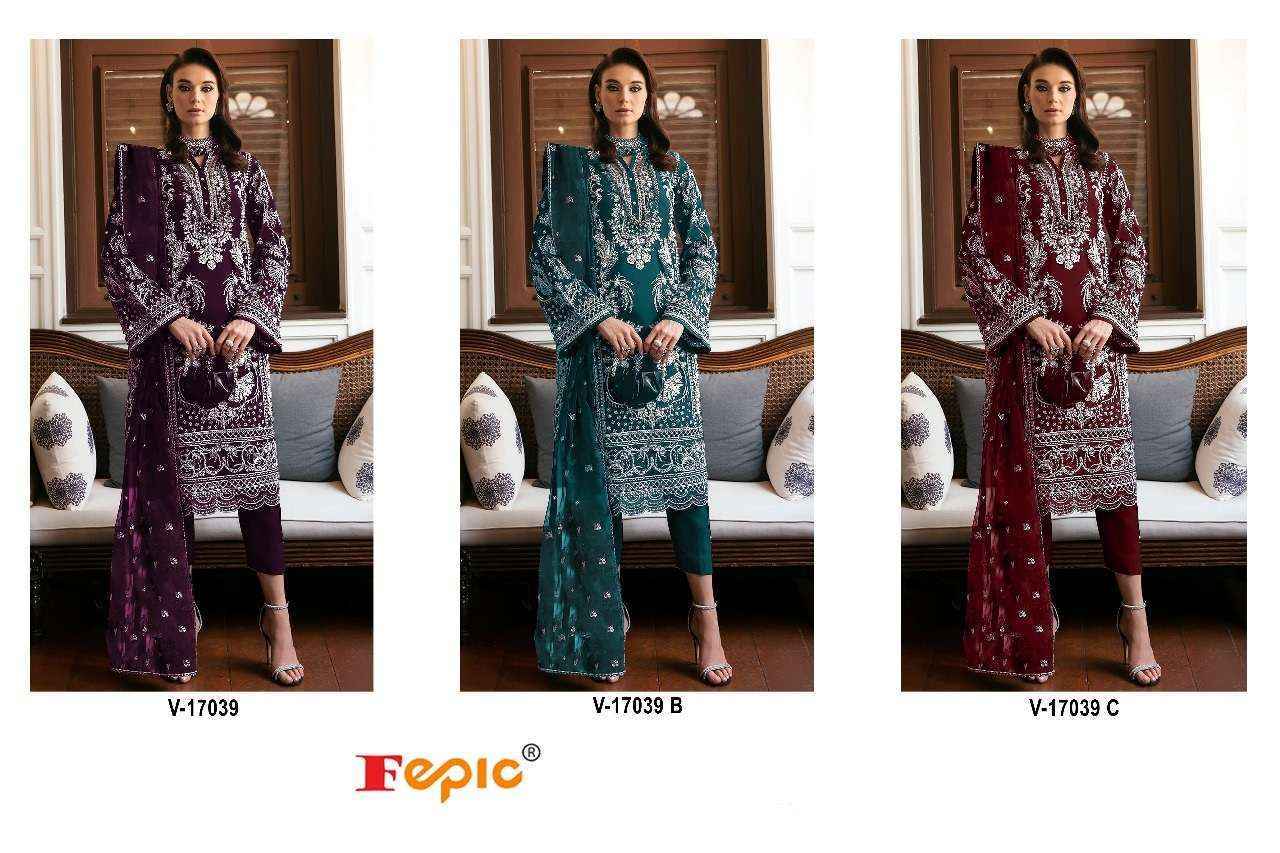 Fepic Rosemeen C 17039 Velvet Salwar Kameez Wholesale Price ( 3 Pcs Catalog )