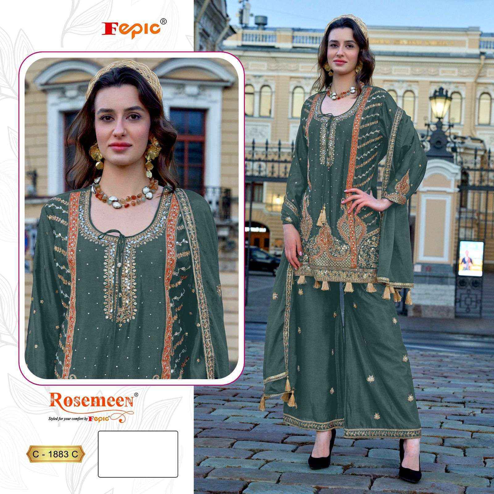 Fepic Rosemeen C 1883 Chinon salwar kameez wholesale price ( 3 pcs catalog )