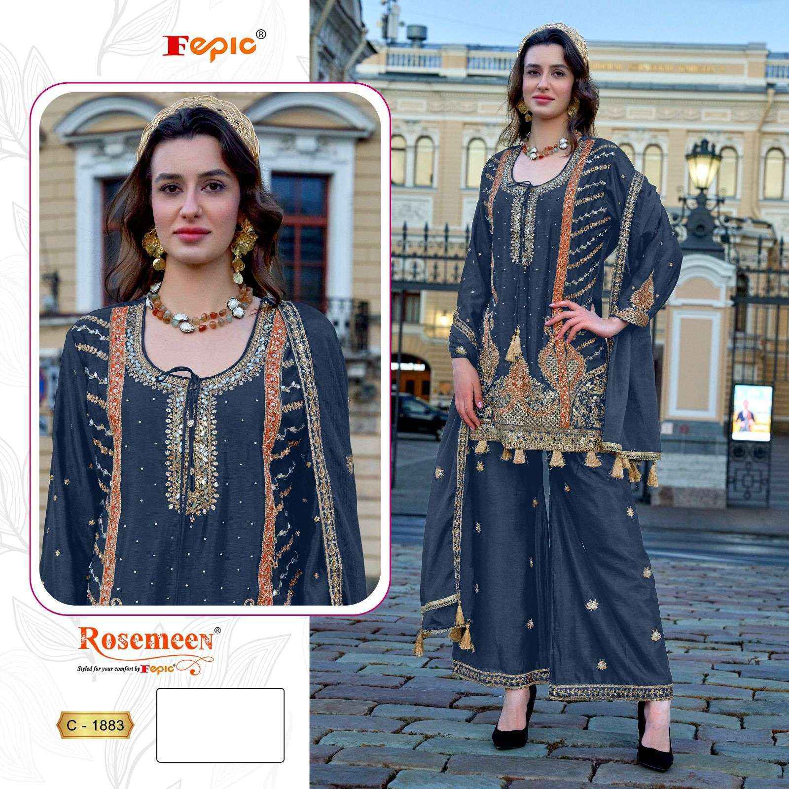 Fepic Rosemeen C 1883 Chinon salwar kameez wholesale price ( 3 pcs catalog )