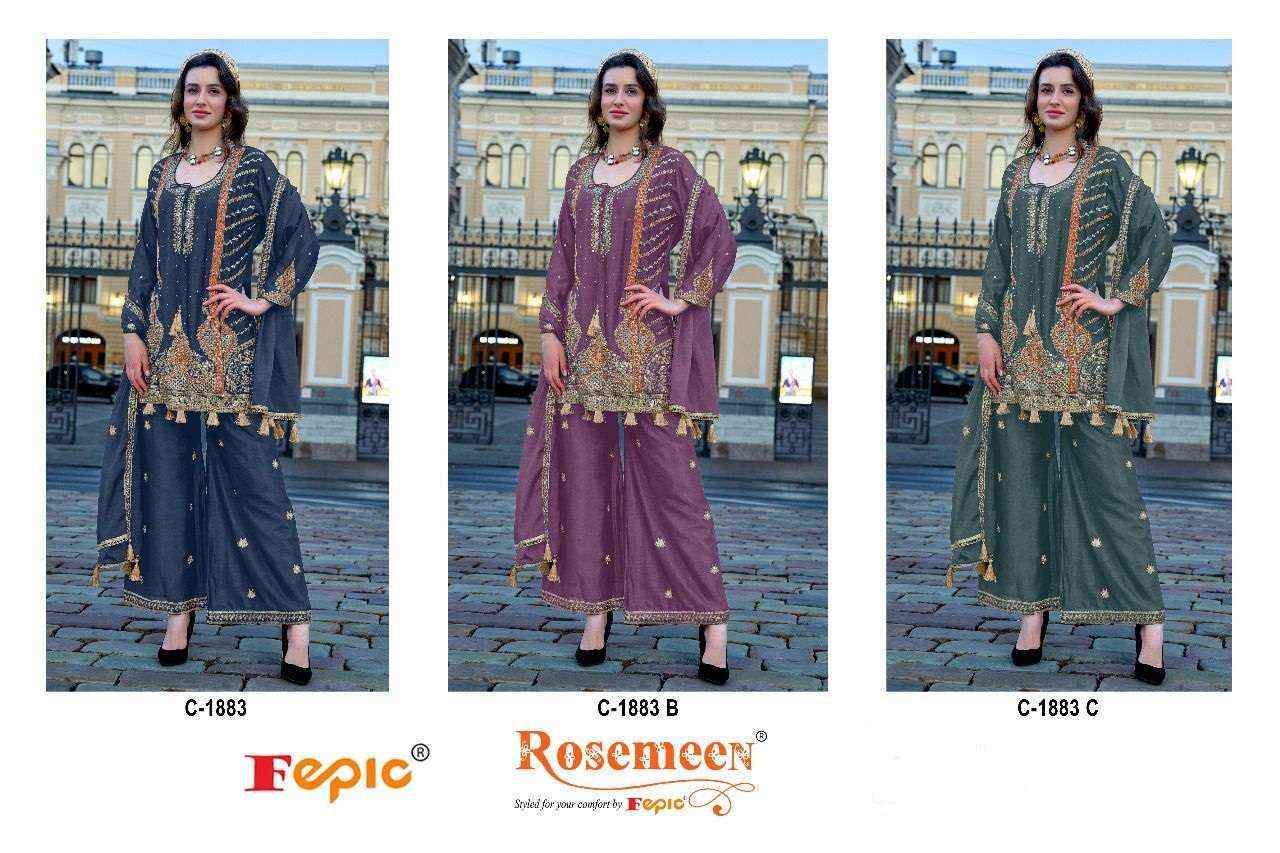 Fepic Rosemeen C 1883 Chinon salwar kameez wholesale price ( 3 pcs catalog )