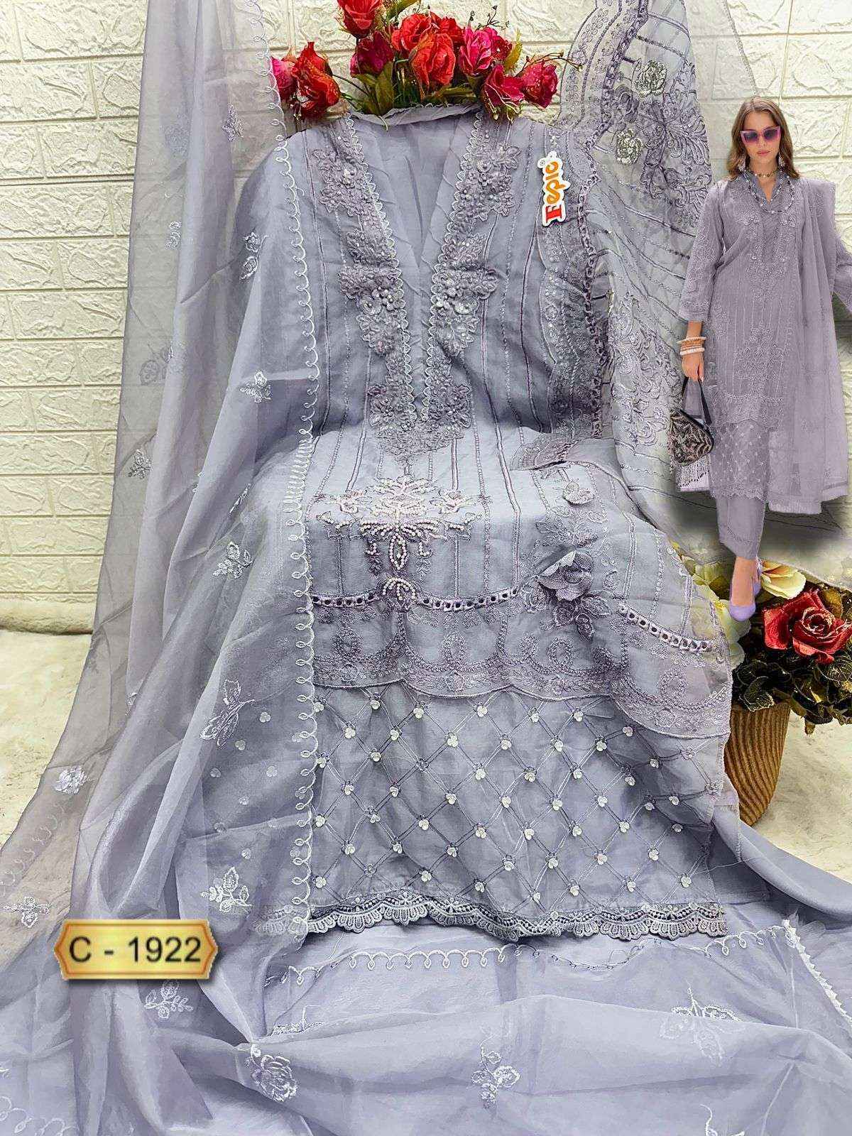 Fepic Rosemeen C 1922 Organza Salwar Kameez Wholesale Price ( 3 Pcs Catalog )