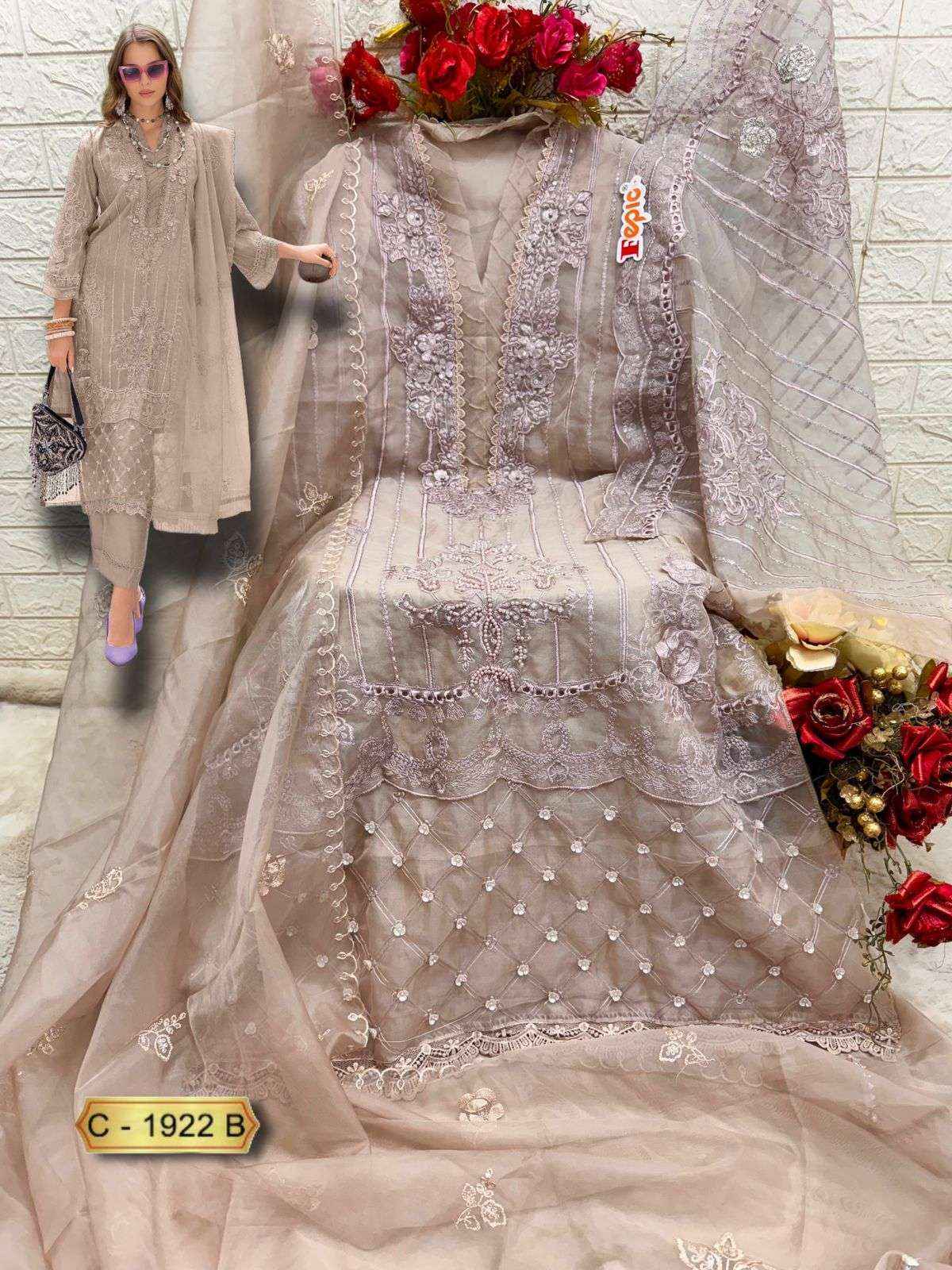 Fepic Rosemeen C 1922 Organza Salwar Kameez Wholesale Price ( 3 Pcs Catalog )