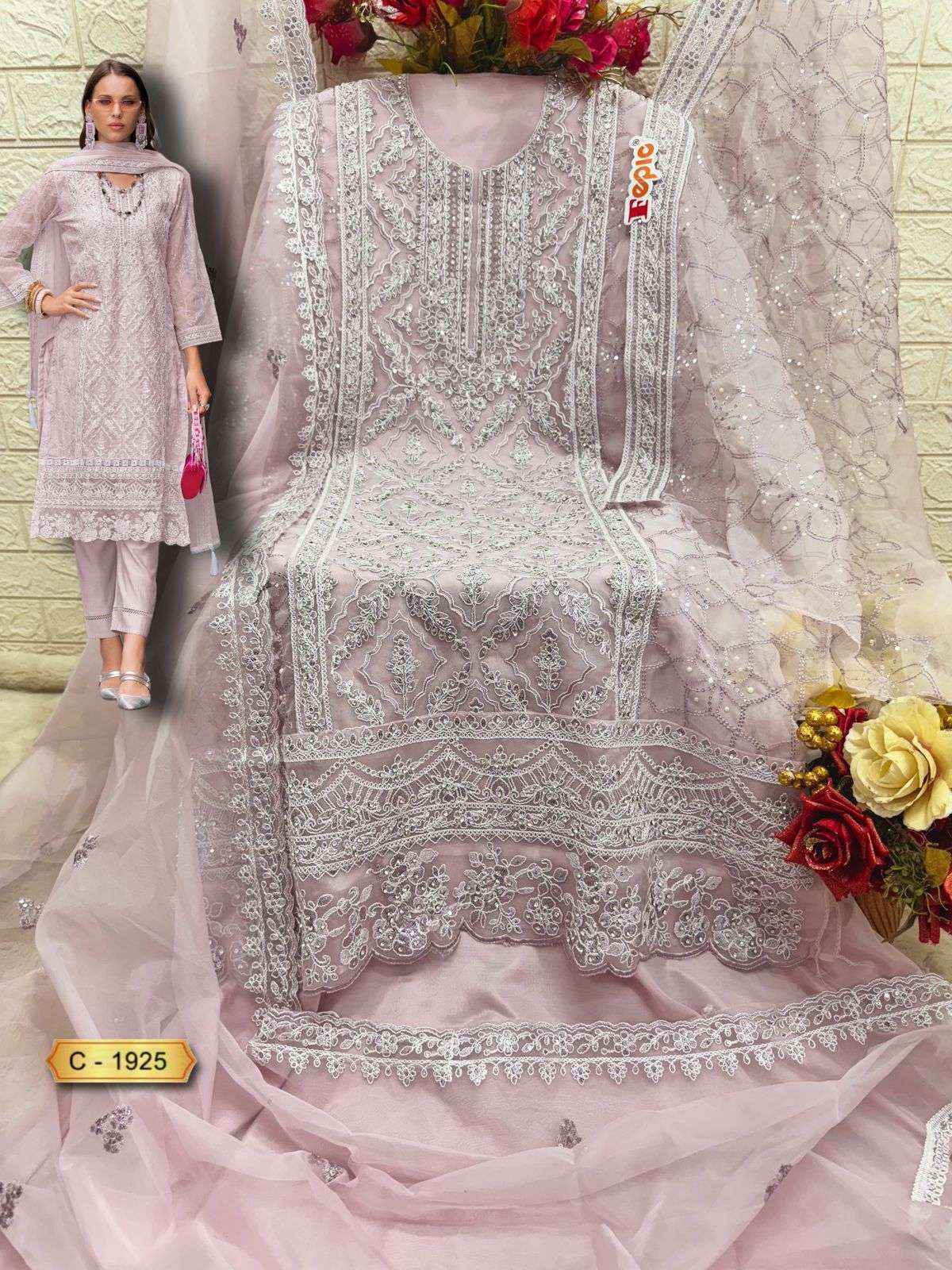 Fepic Rosemeen C 1925 Organza Salwar Kameez Wholesale Price ( 3 Pcs Catalog )