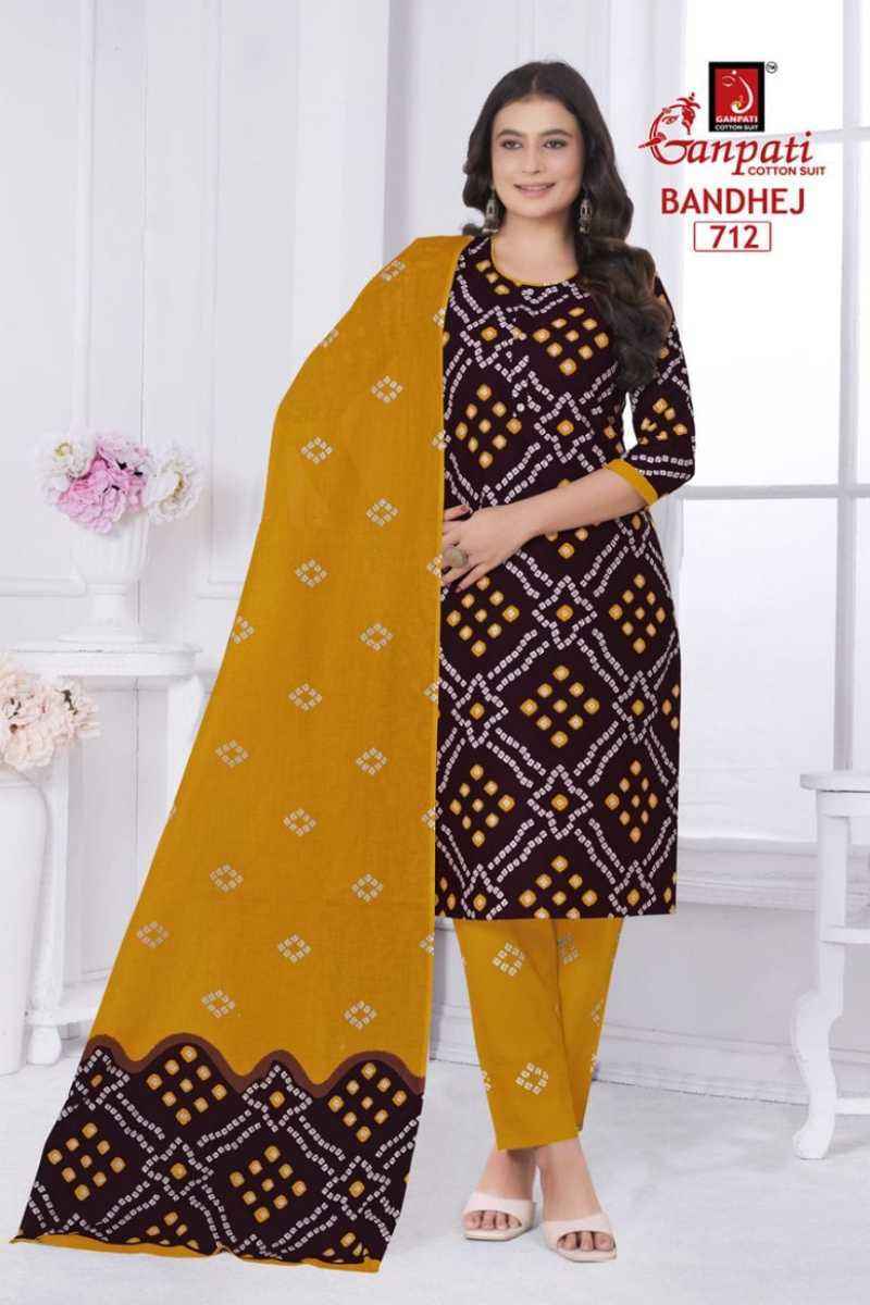 Ganpati Bandhani Vol 7 Readymade Cotton Salwar Kameez Wholesale Price ( 15 Pcs Catalog )