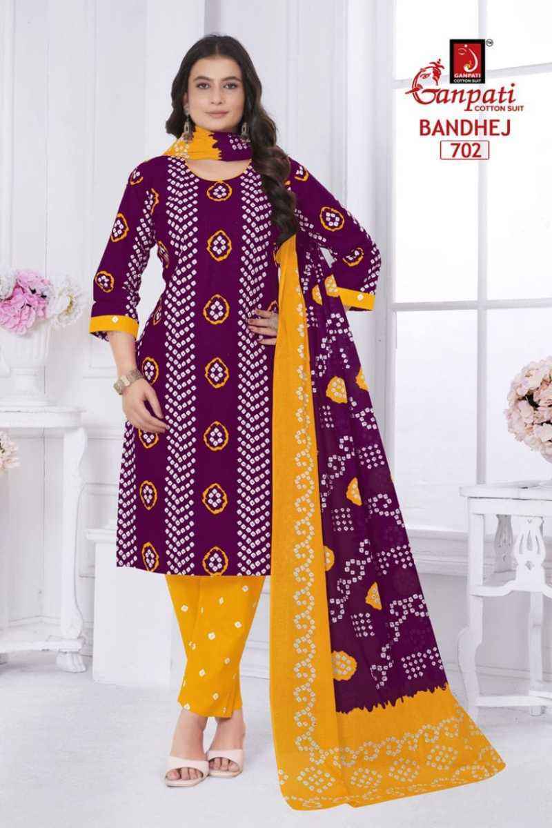 Ganpati Bandhani Vol 7 Readymade Cotton Salwar Kameez Wholesale Price ( 15 Pcs Catalog )