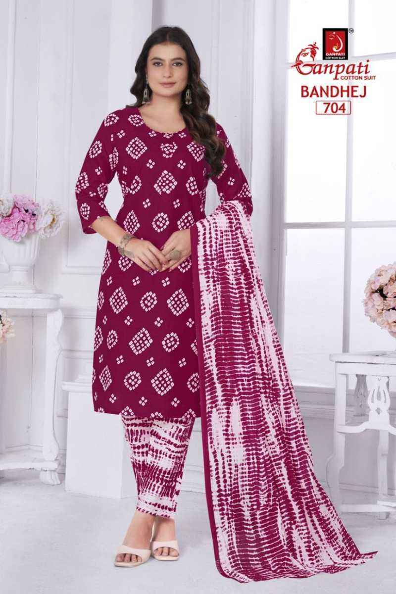 Ganpati Bandhani Vol 7 Readymade Cotton Salwar Kameez Wholesale Price ( 15 Pcs Catalog )