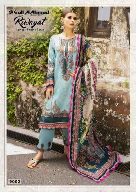 Gull Aahmed Riwayat Vol 9 Wholesale Lawn Cotton Pakistani Suits ( 6 pcs Catalogue )