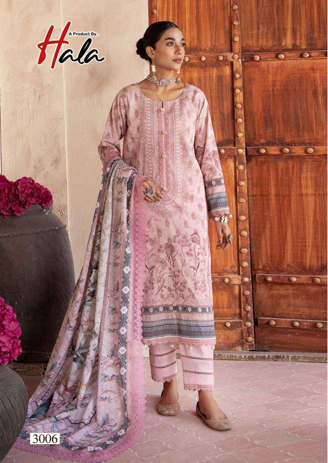 Hala Cotton Hezal Pure Cotton Karachi Pakistani Dress Material ( 6 Pcs Catalogue )