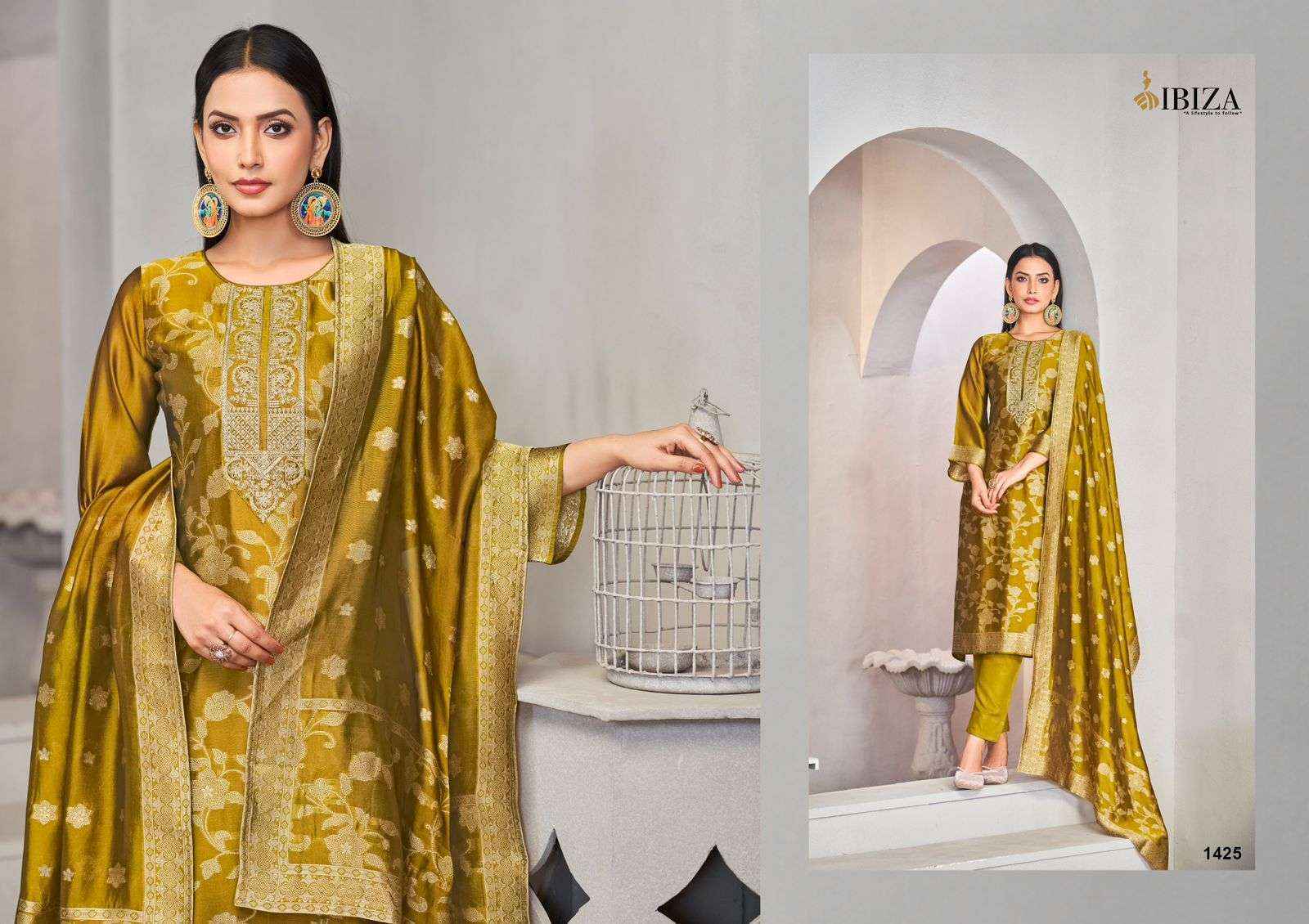 Ibiza Rija Silk Jacquard salwar kameez wholesale price ( 4 pcs catalog )