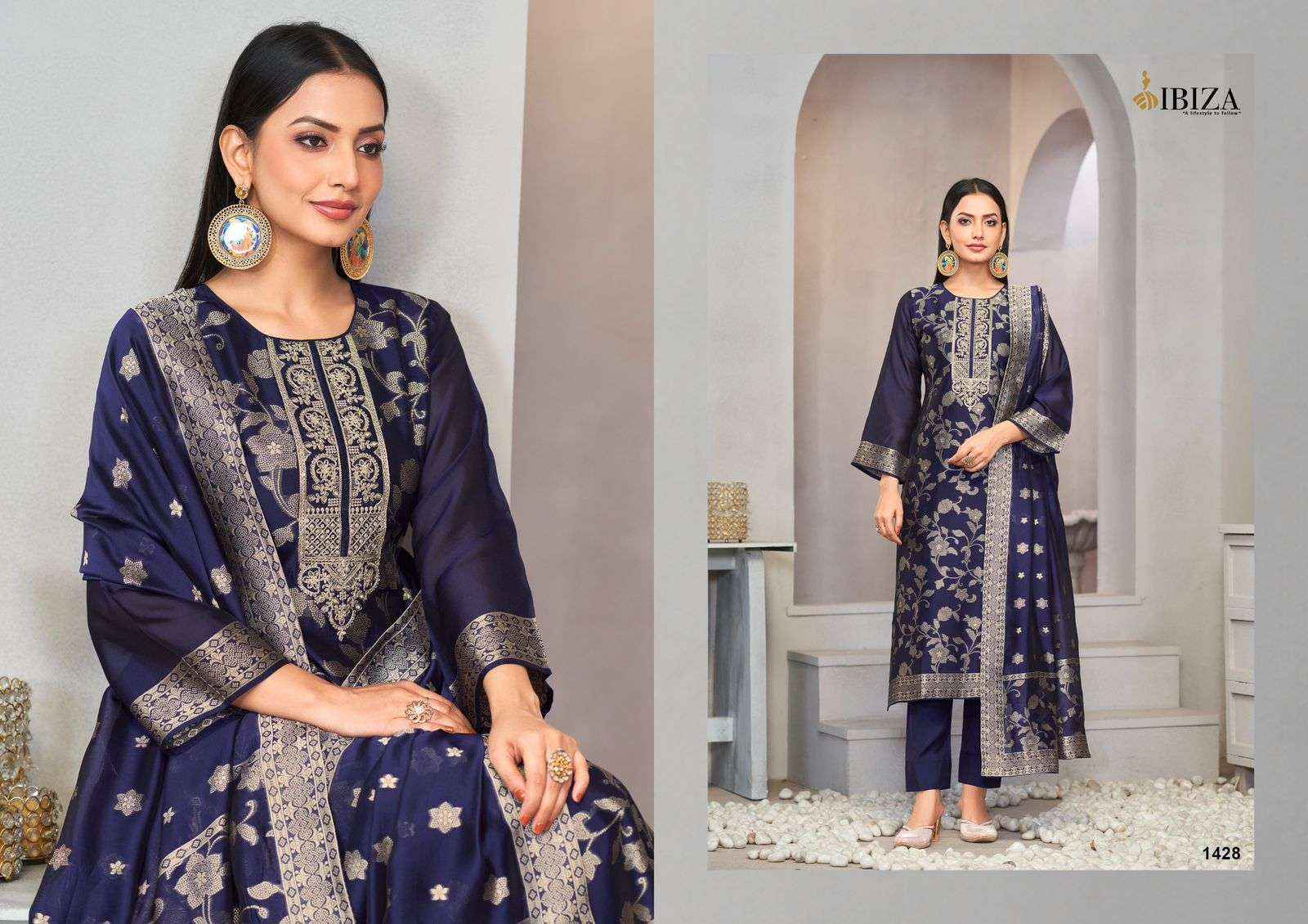 Ibiza Rija Silk Jacquard salwar kameez wholesale price ( 4 pcs catalog )