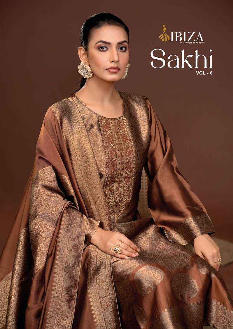 Ibiza Sakhi Silk Vol 6 Silk Jacquard Salwar Kameez Wholesale Price ( 4 Pcs Catalog )