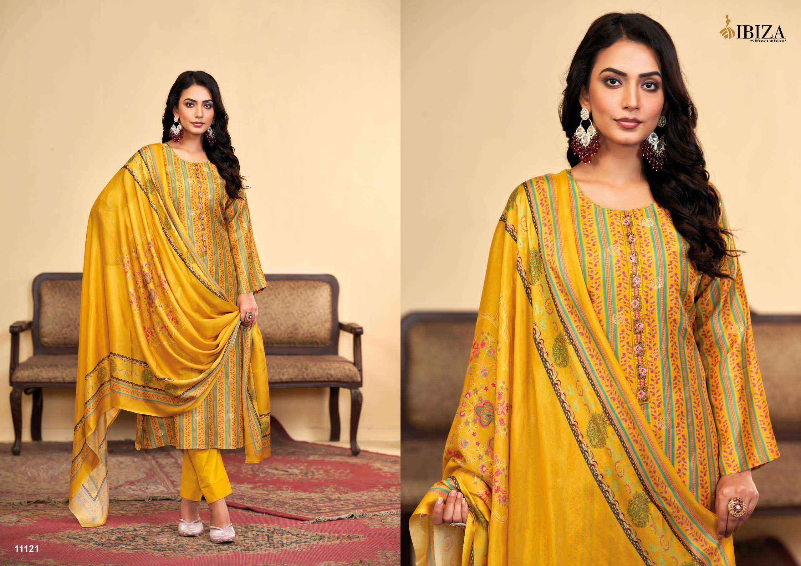 Ibiza Zhibtan Silk Jacquard Salwar Kameez Wholesale Price ( 4 Pcs Catalog )