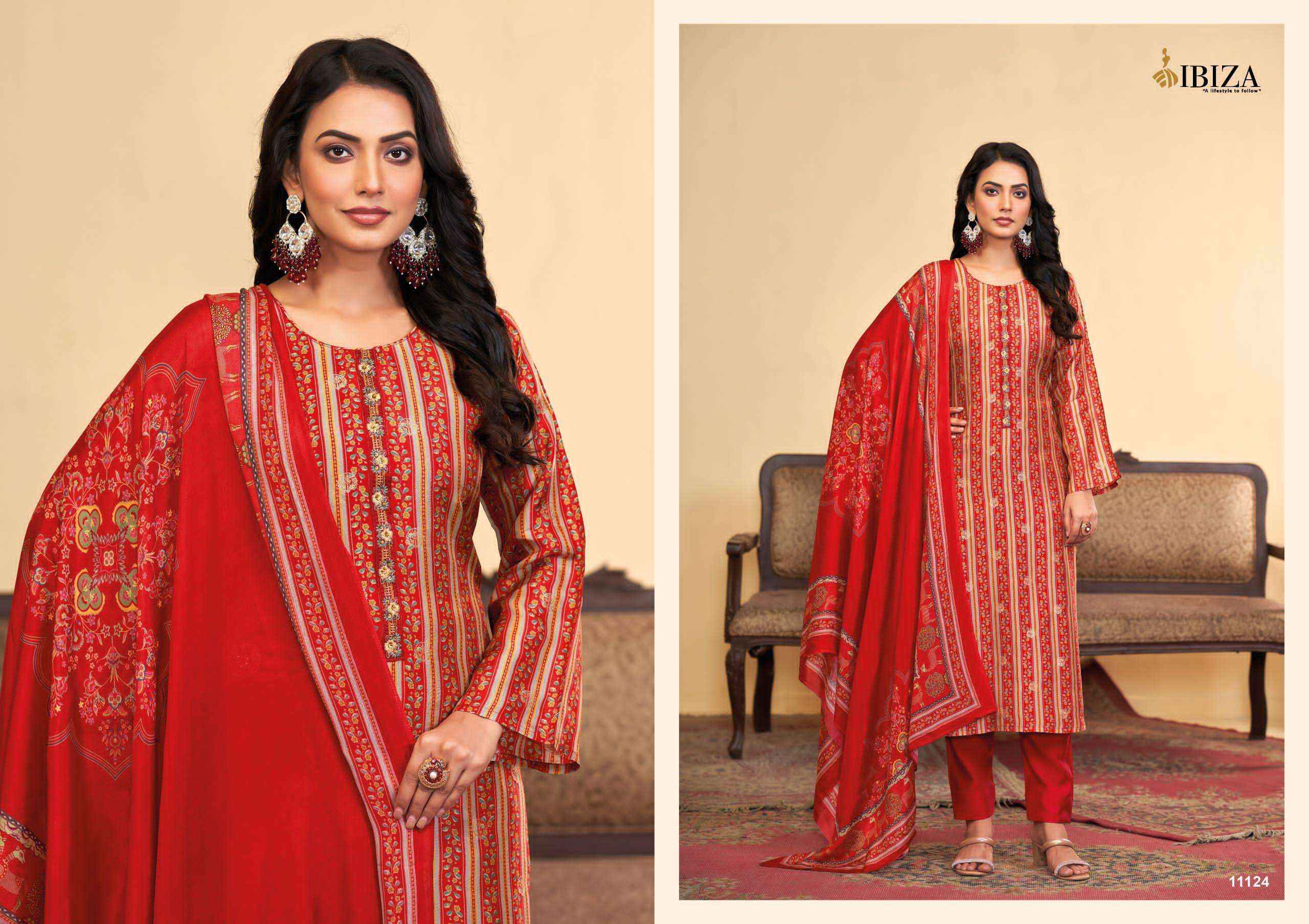 Ibiza Zhibtan Silk Jacquard Salwar Kameez Wholesale Price ( 4 Pcs Catalog )