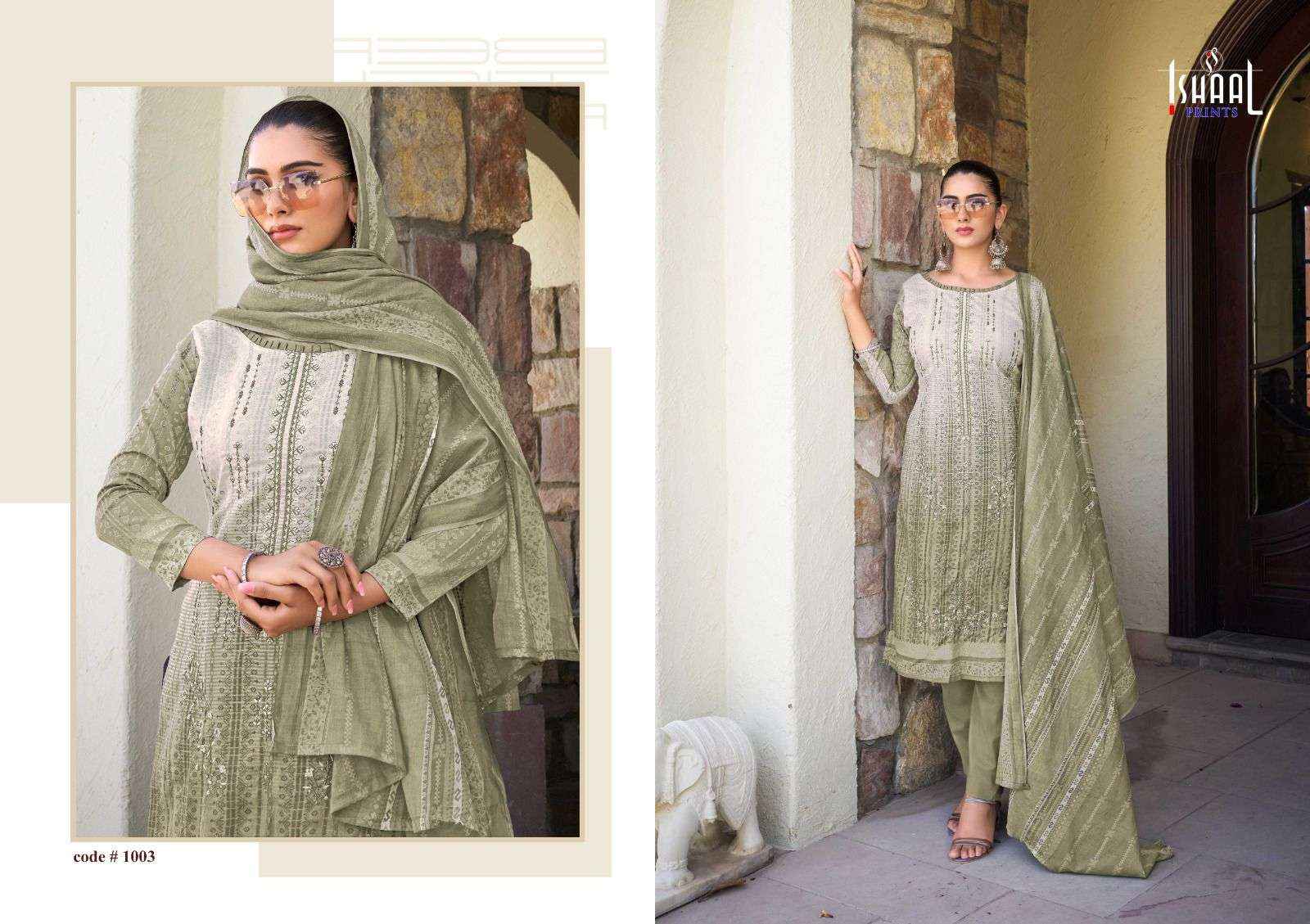 ISHAAL PRINTS EMBROIDERED COMBO 24 LAWN PAKISTANI STYLE SALWAR KAMEEZ ( 10 PCS CATALOG )