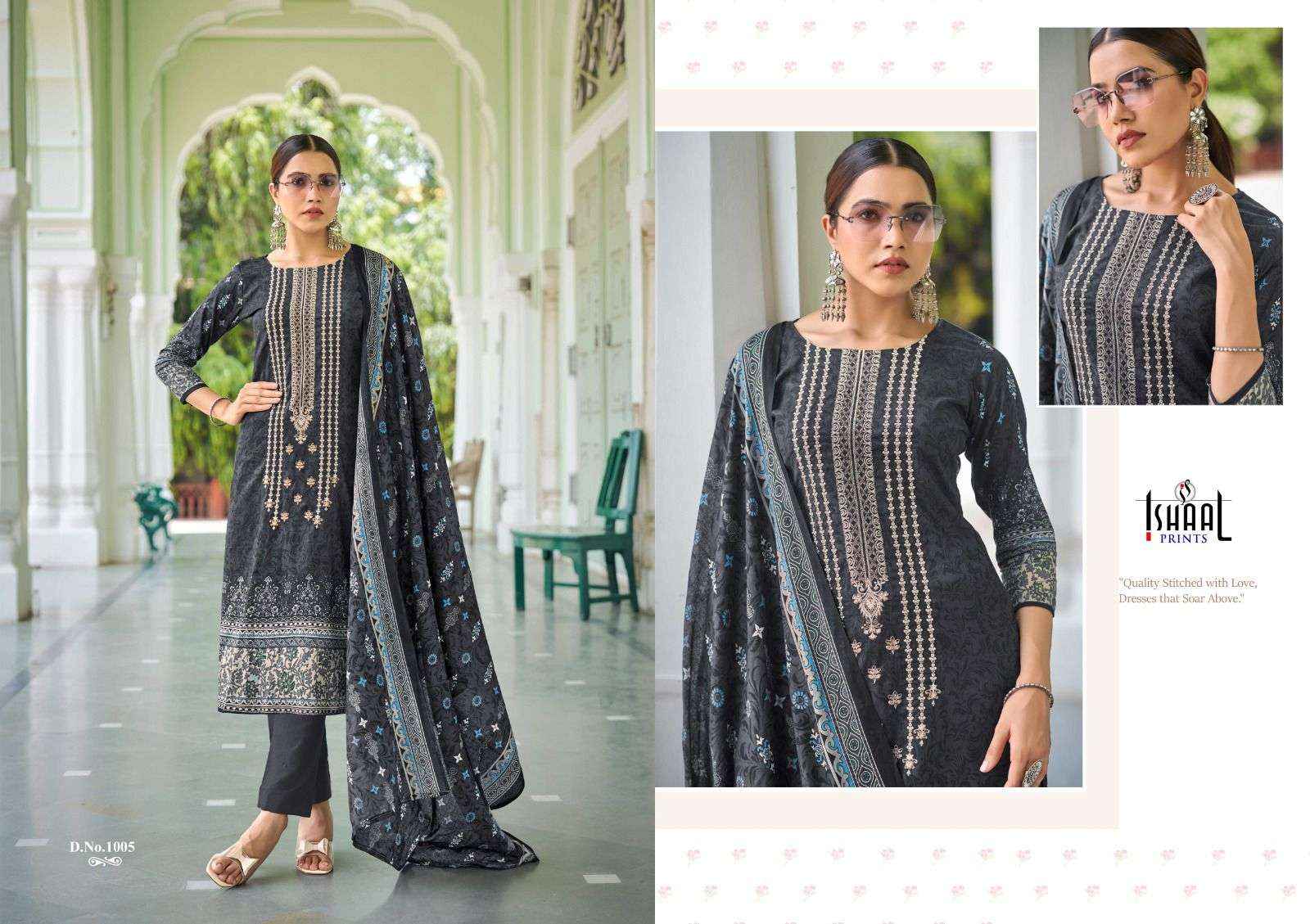 ISHAAL PRINTS EMBROIDERED COMBO 24 LAWN PAKISTANI STYLE SALWAR KAMEEZ ( 10 PCS CATALOG )