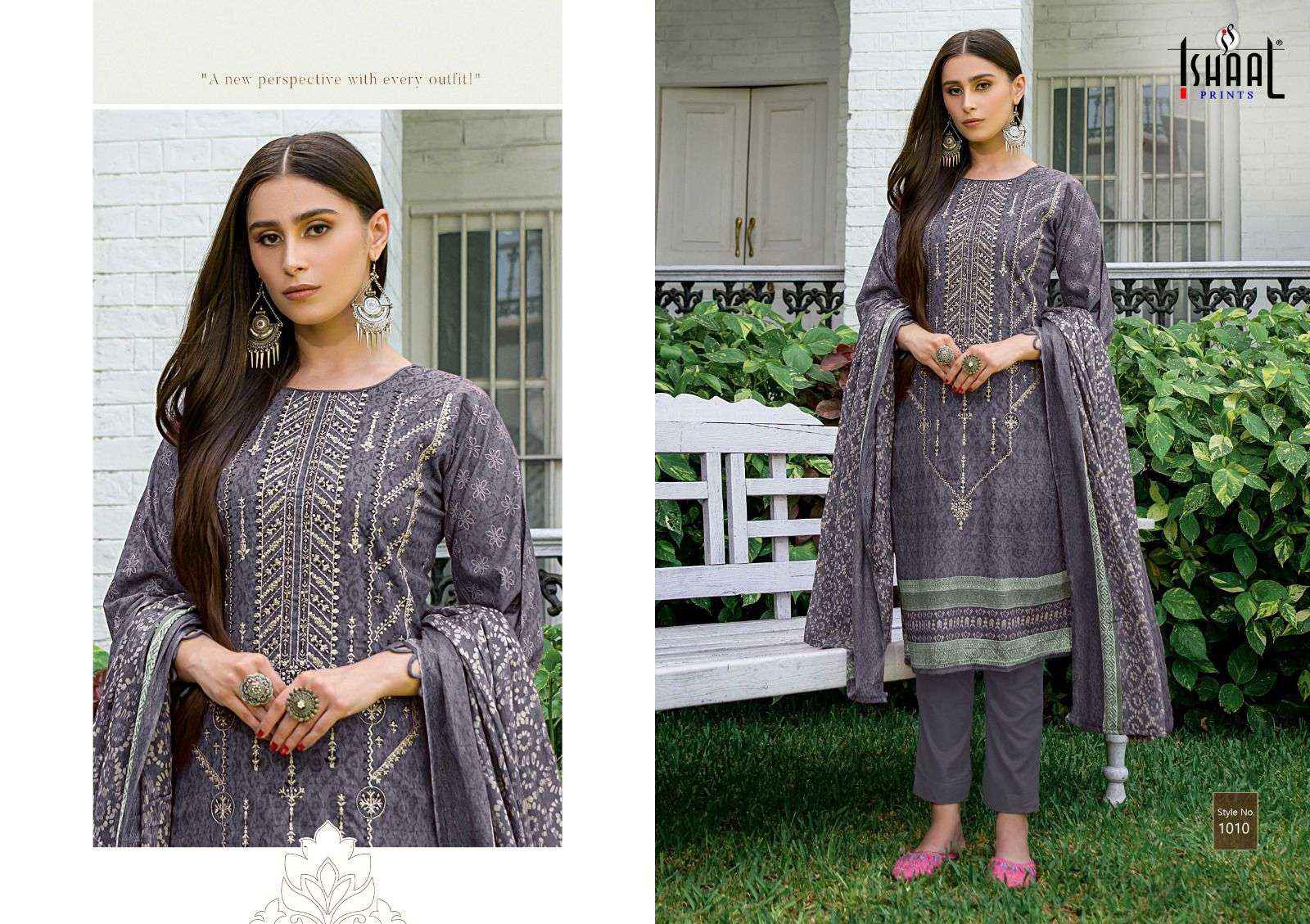 ISHAAL PRINTS EMBROIDERED COMBO 24 LAWN PAKISTANI STYLE SALWAR KAMEEZ ( 10 PCS CATALOG )