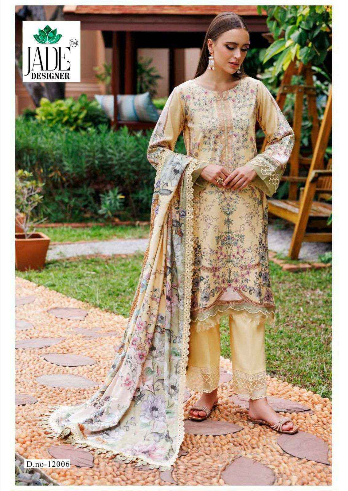 Jade Crimson Exclusive Heavy Lawn Collection Vol 12 Cotton Salwar Kameez Wholesale Price ( 6 Pcs Catalog )