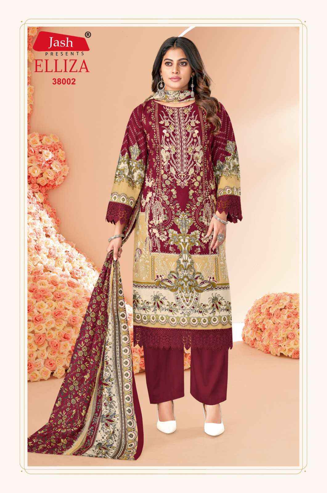 JASH COTTON ELLIZA VOL-38 PAKISTANI SALWAR KAMEEZ WHOLESALE PRICE ( 10 PCS CATALOG )