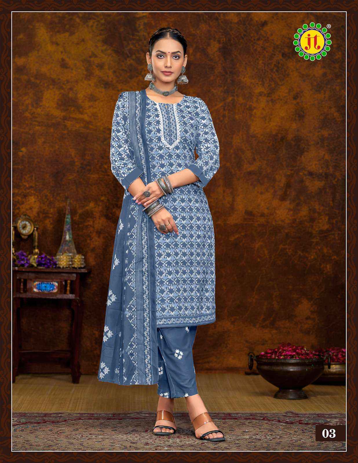 Jt Muskan Cotton Kurti Combo Salwar Kameez Wholesale Price ( 10 Pcs Catalog )