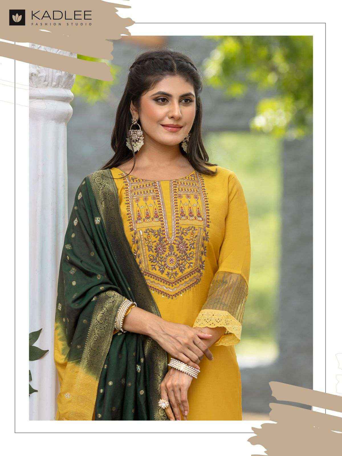 Kadlee Nimaya Festive Wear Kurti Bottom Dupatta Suits ( 5 Pcs Catalog )